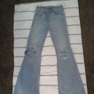 American Eagle Outfitters Blue Flare Wide Leg Jeans